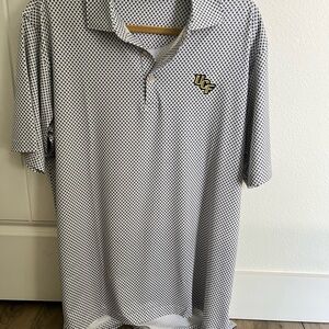 Peter Millar Black and White Polo Shirt with Classic Collar